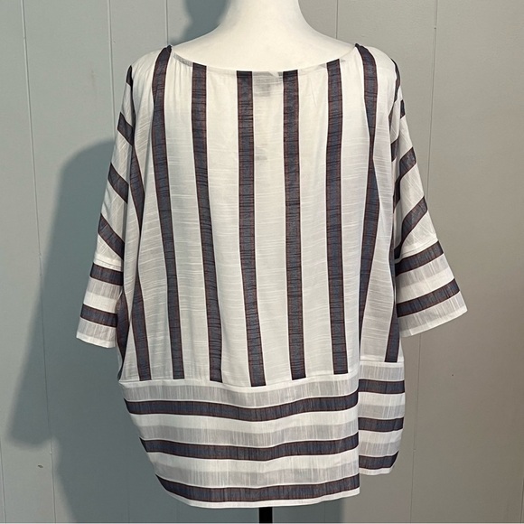 Banana Republic Blouse Striped Lightweight Sheer Oversized Pullover … - Picture 5 of 13
